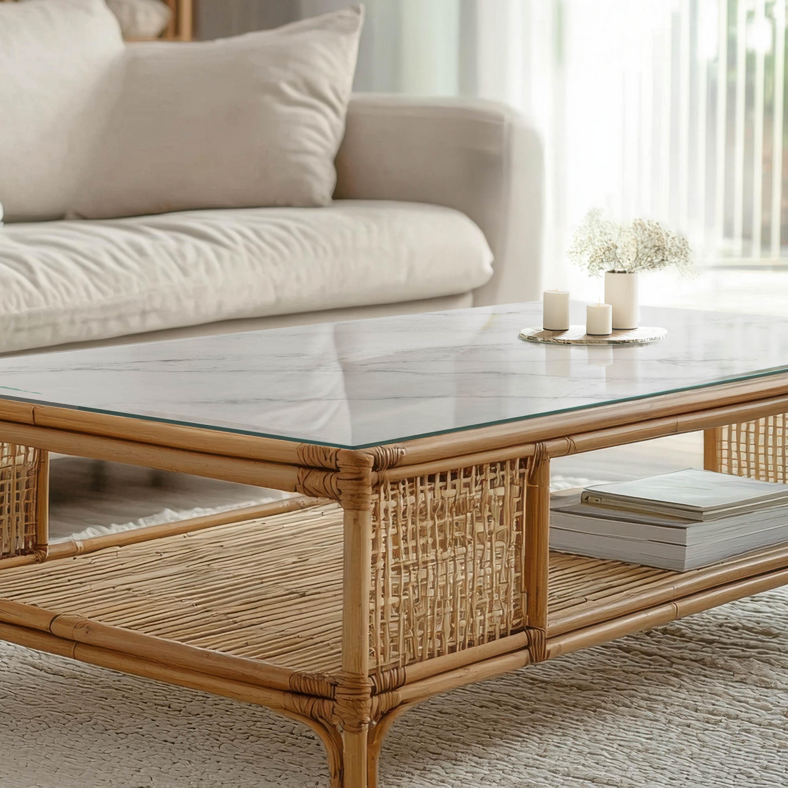 Thumbnail - Tulup Tischplatte, Hellgrau, Glas, 140x70x0.4 cm, Esszimmer, Tische, Esstische, Tischsysteme, Tischplatte