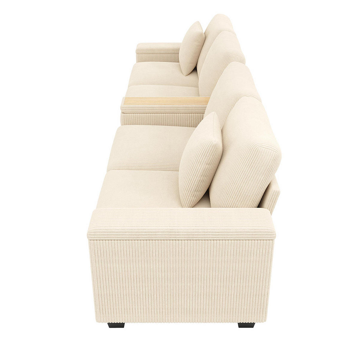 4-SITZER-SOFA mit Ladefunktion in Beige - Beige, Textil (80/82.7/299cm) - KOMHTOM