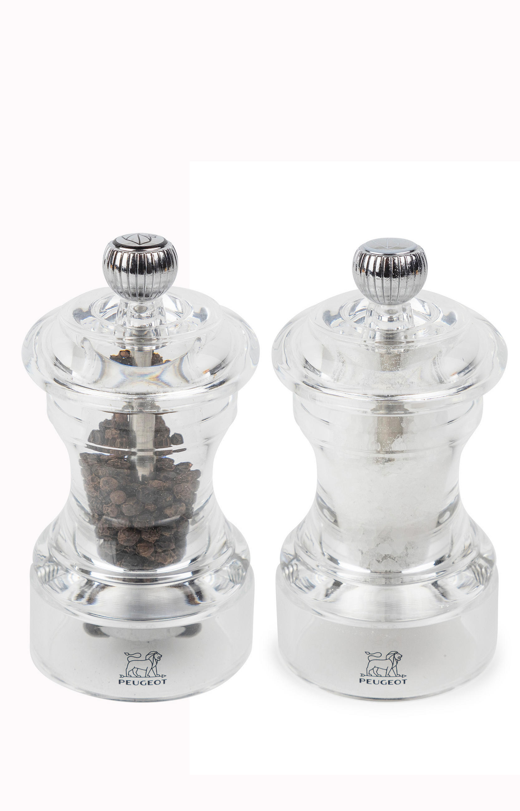 MÜHLENSET Bistro 10cm Pfeffer- & Salzmühle Acryl Stahlmahlwerk - Transparent, Kunststoff (10.8/10/5.4cm) - PEUGEOT