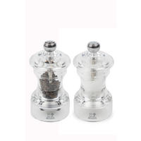 MÜHLENSET Bistro 10cm Pfeffer- & Salzmühle Acryl Stahlmahlwerk - Transparent, Kunststoff (10.8/10/5.4cm) - PEUGEOT