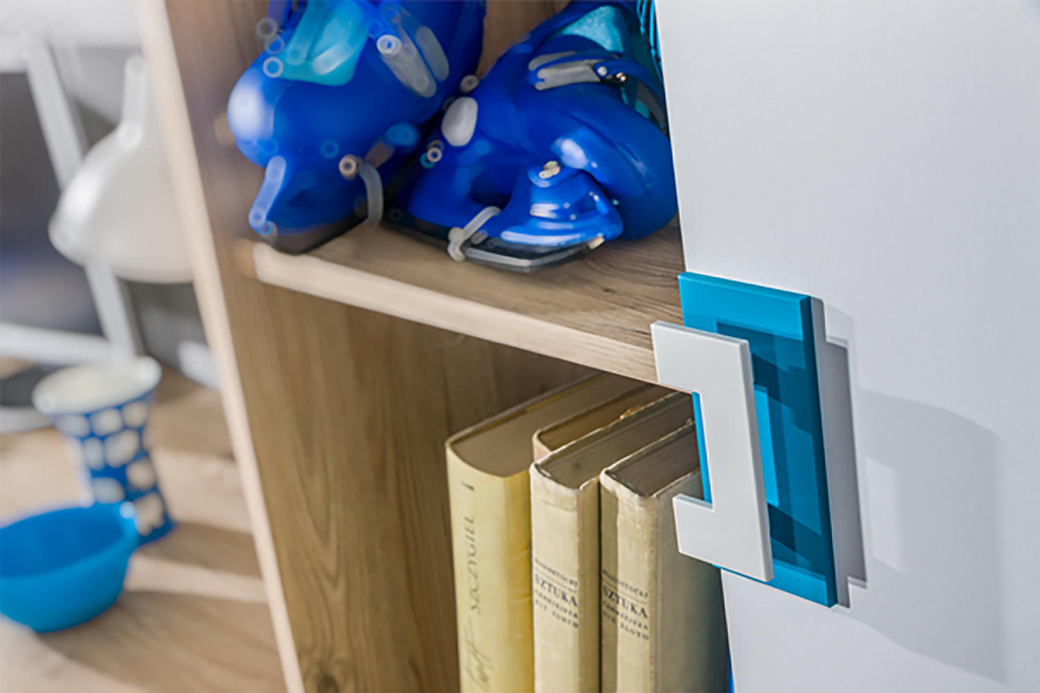 Thumbnail - Feldmann-Wohnen Sideboard, Hellbraun, Weiß, Holz, 1 Fächer, 4 Schubladen, Rechteckig, 120x93x40 cm, Wohnzimmer, Kommoden...