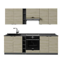 KÜCHENZEILE Fame-Line Eiche Paneel/Anthrazit 235 cm , AP Anthrazit - Hellbraun/Anthrazit, Holzwerkstoff (235/81.6/60cm) - Vicco