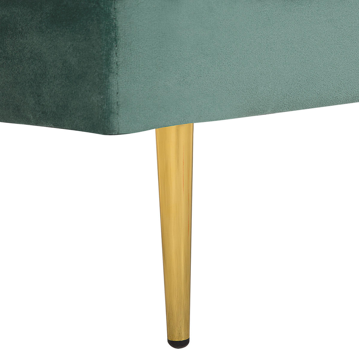 CHAISELONGUE Samtstoff mintgrün linksseitig Miramas - Goldfarben/Mintgrün, Textil (171/63/79cm) - Beliani