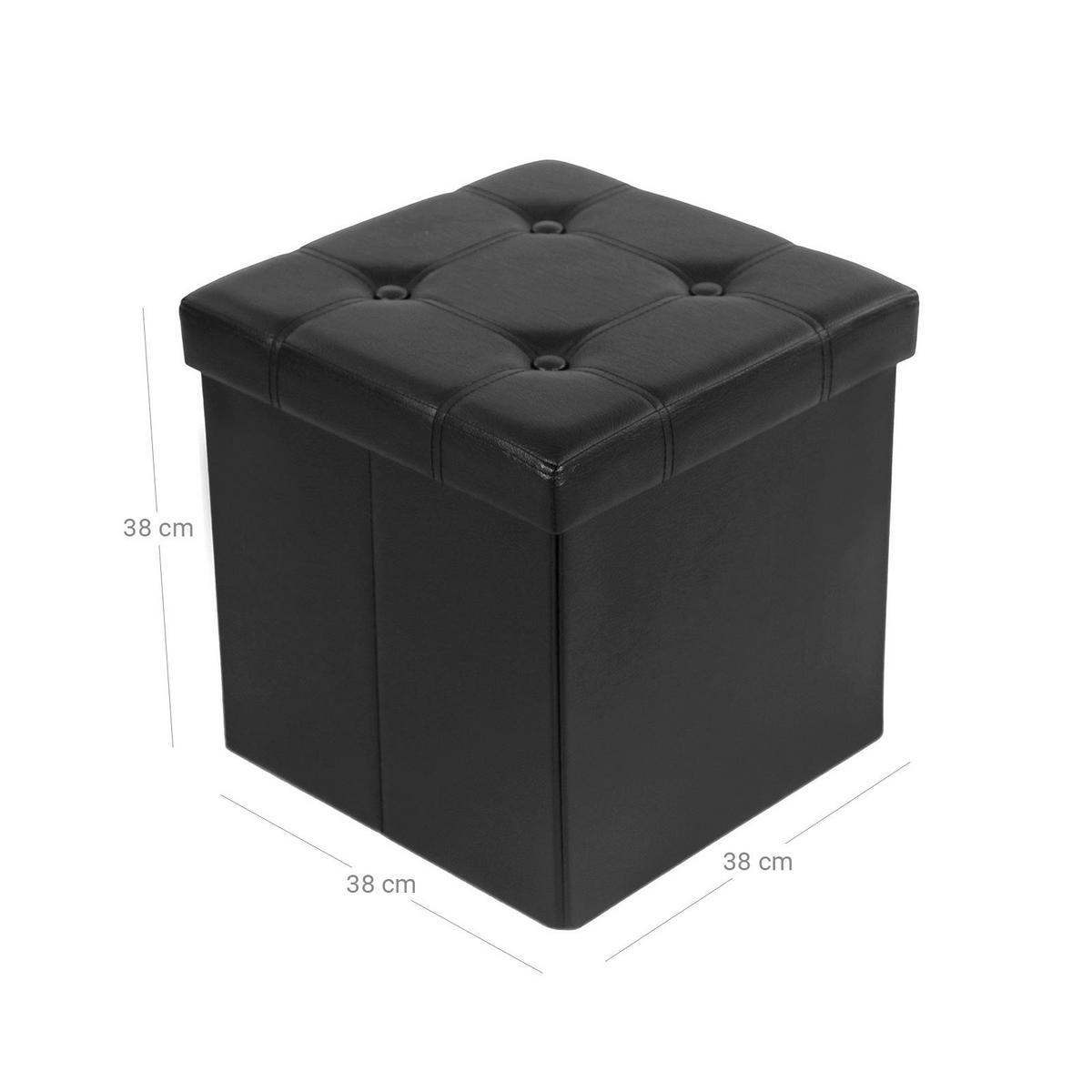 SITZHOCKER - Schwarz, Holzwerkstoff (38/38/38cm) - Hansiro