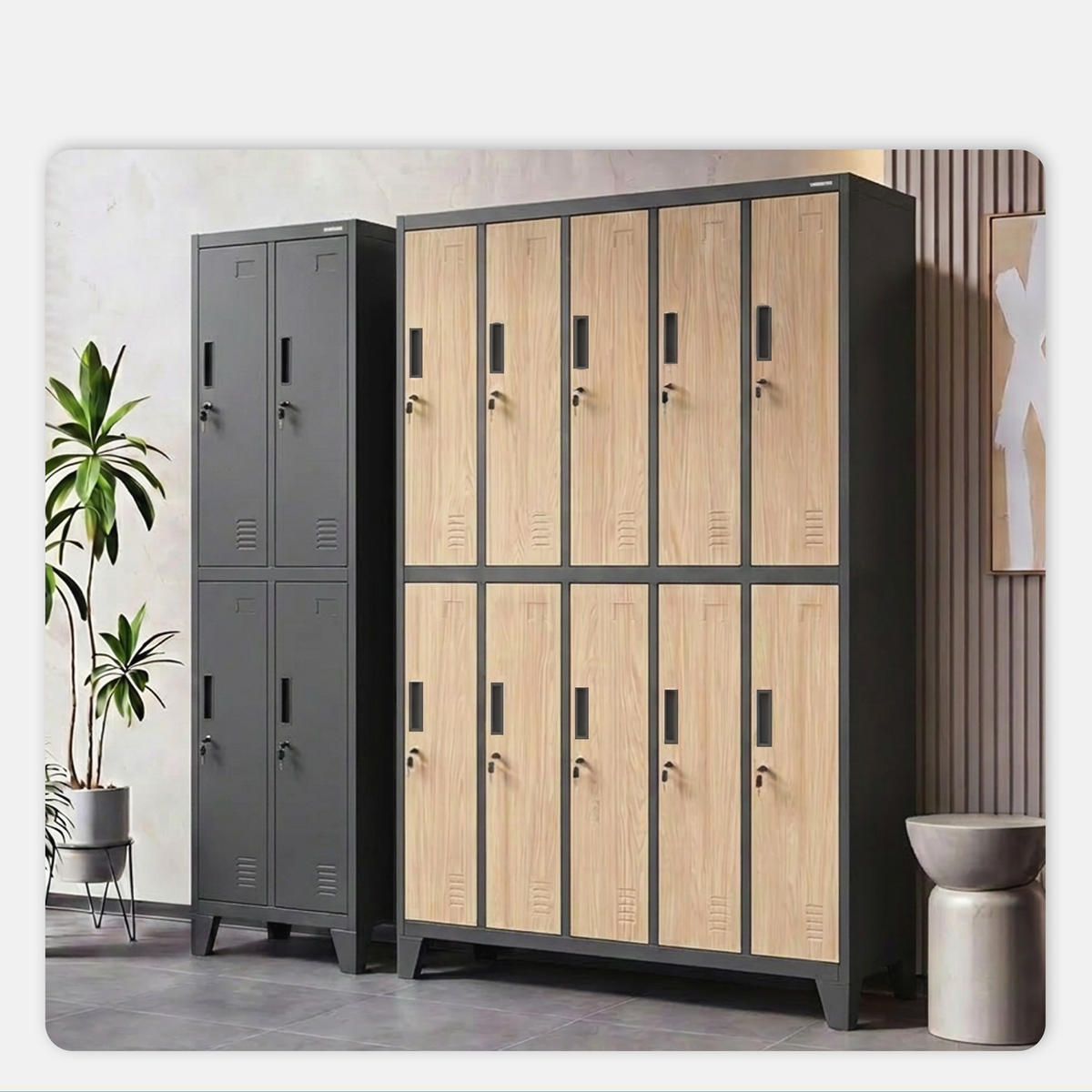 ARBEITSSCHUTZ-KLEIDERSCHRANK BARTEK 172 x 136 x 45 cm - Anthrazit/Sonoma Eiche, Metall (136/172/45cm) - Jan Nowak