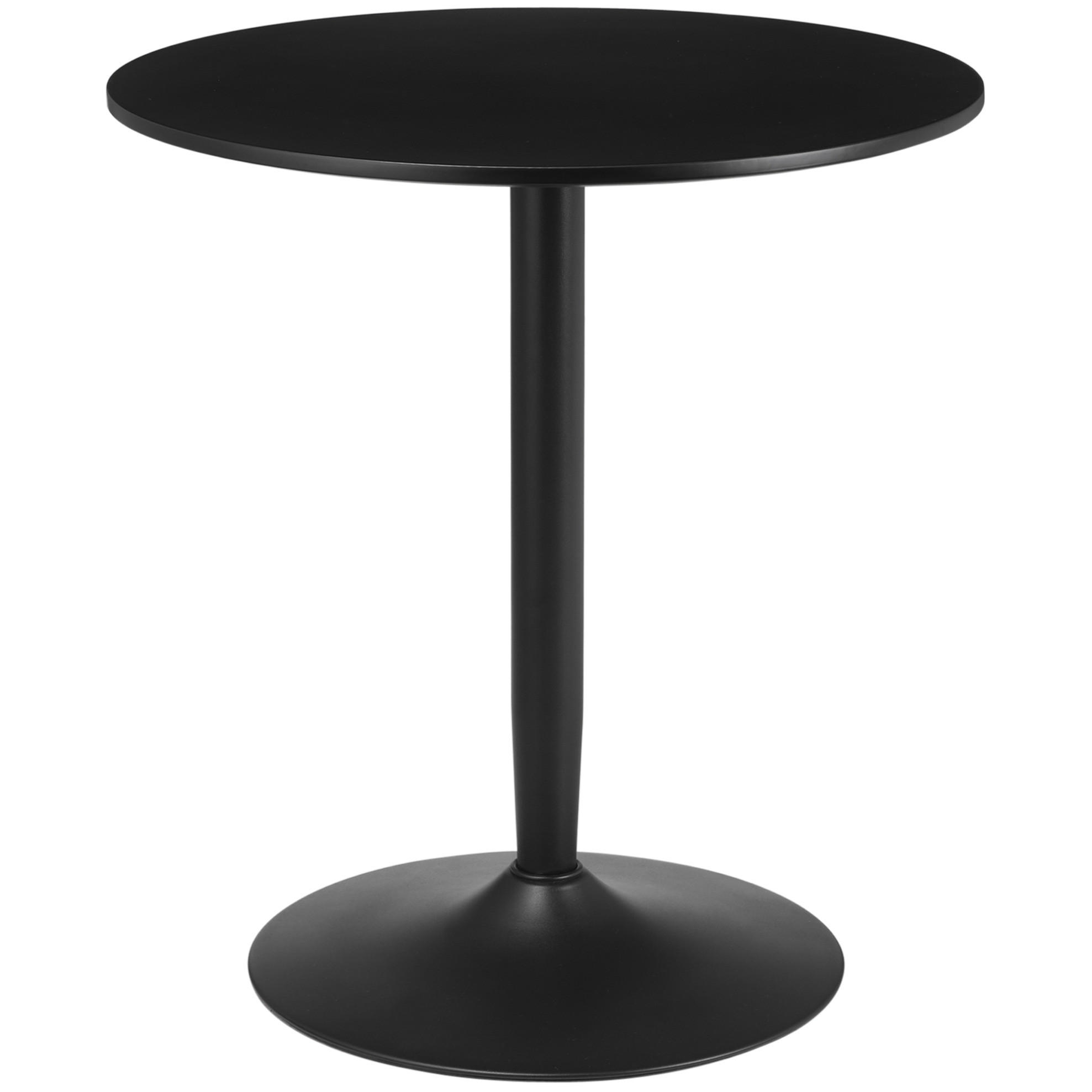OKWISH JÍDELNÍ stůl 70/70/75 cm černý z MDF a oceli pro 2 osoby do malých prostor