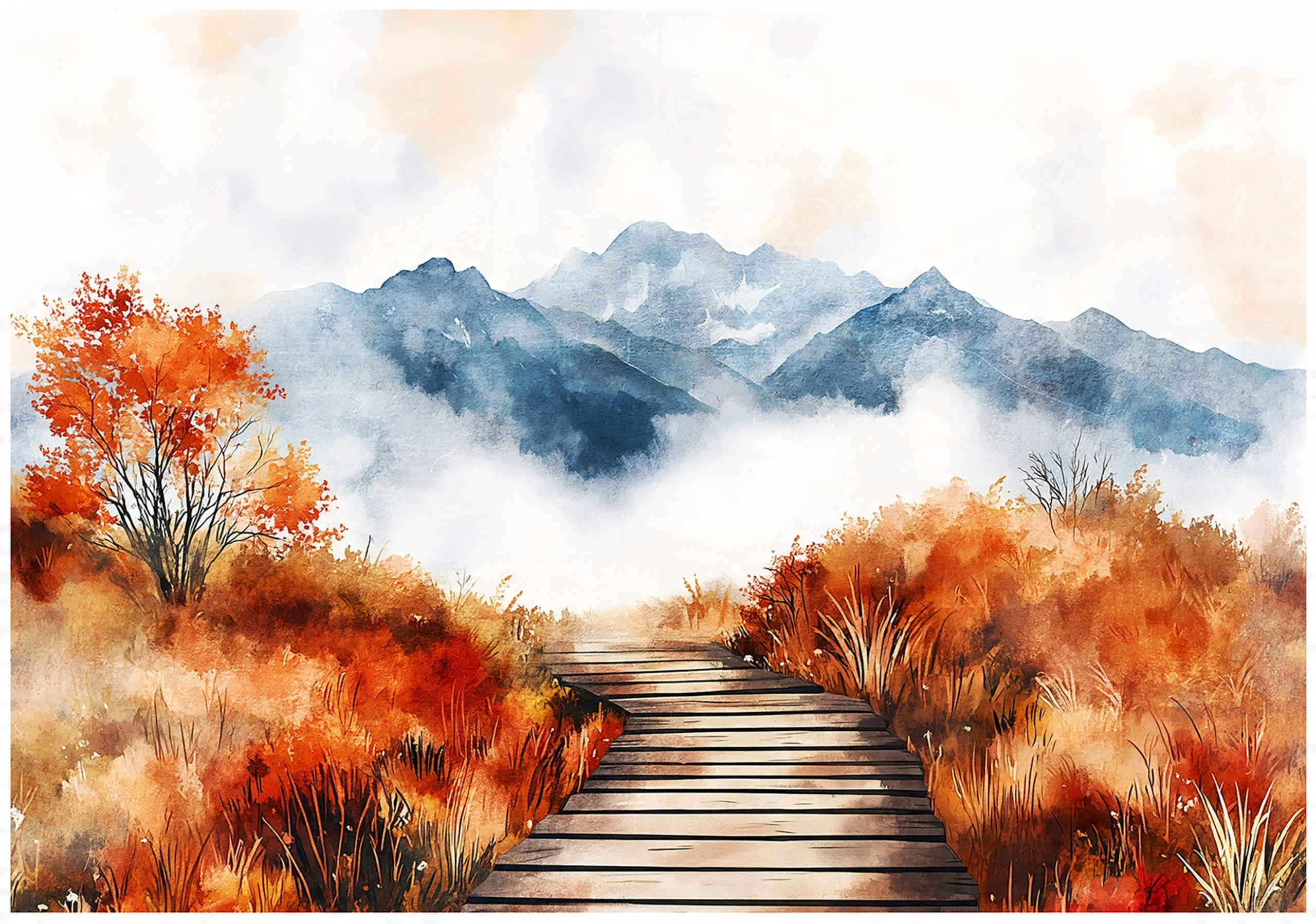 FOTOTAPETE Landschaft Berge Natur Wohnzimmer 350x250 - Multicolor, Papier (350/250cm) - Wallarena