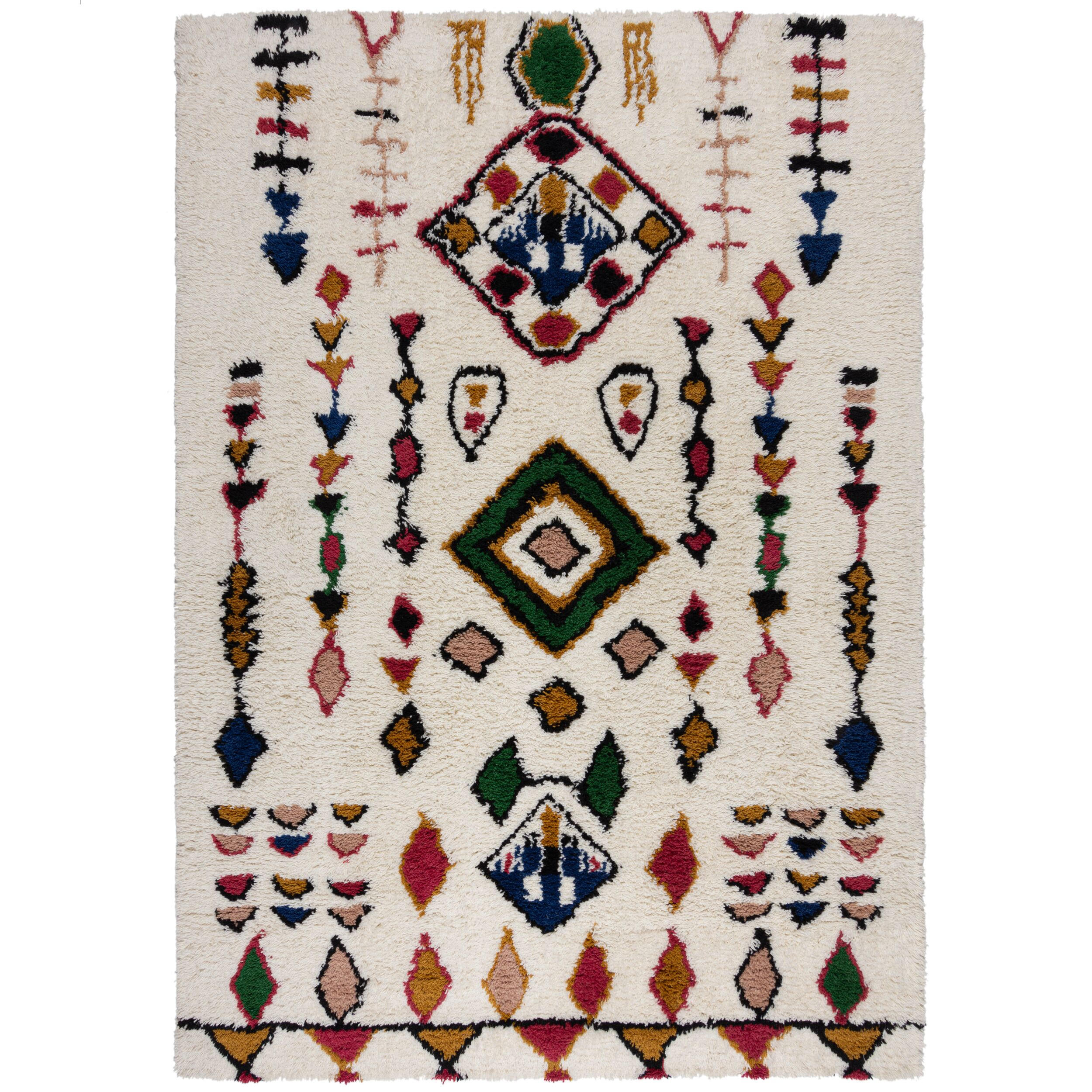 TEPPICH Berber-Stil handgetuftet aus reiner Wolle, Shaggy Multicolor Rechteckig 200x290 - Multicolor, Textil (200/290cm) - KADIMA DESIGN