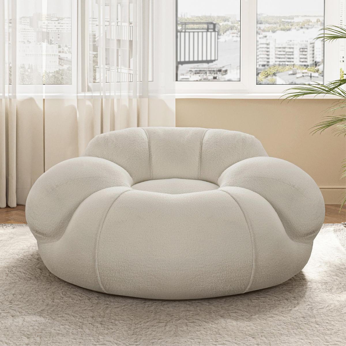 CLOUD-SOFA Extrem weich und doppelt bequem Einzelsofa Weiß - Weiß, Textil (109/70/142cm) - Vercart