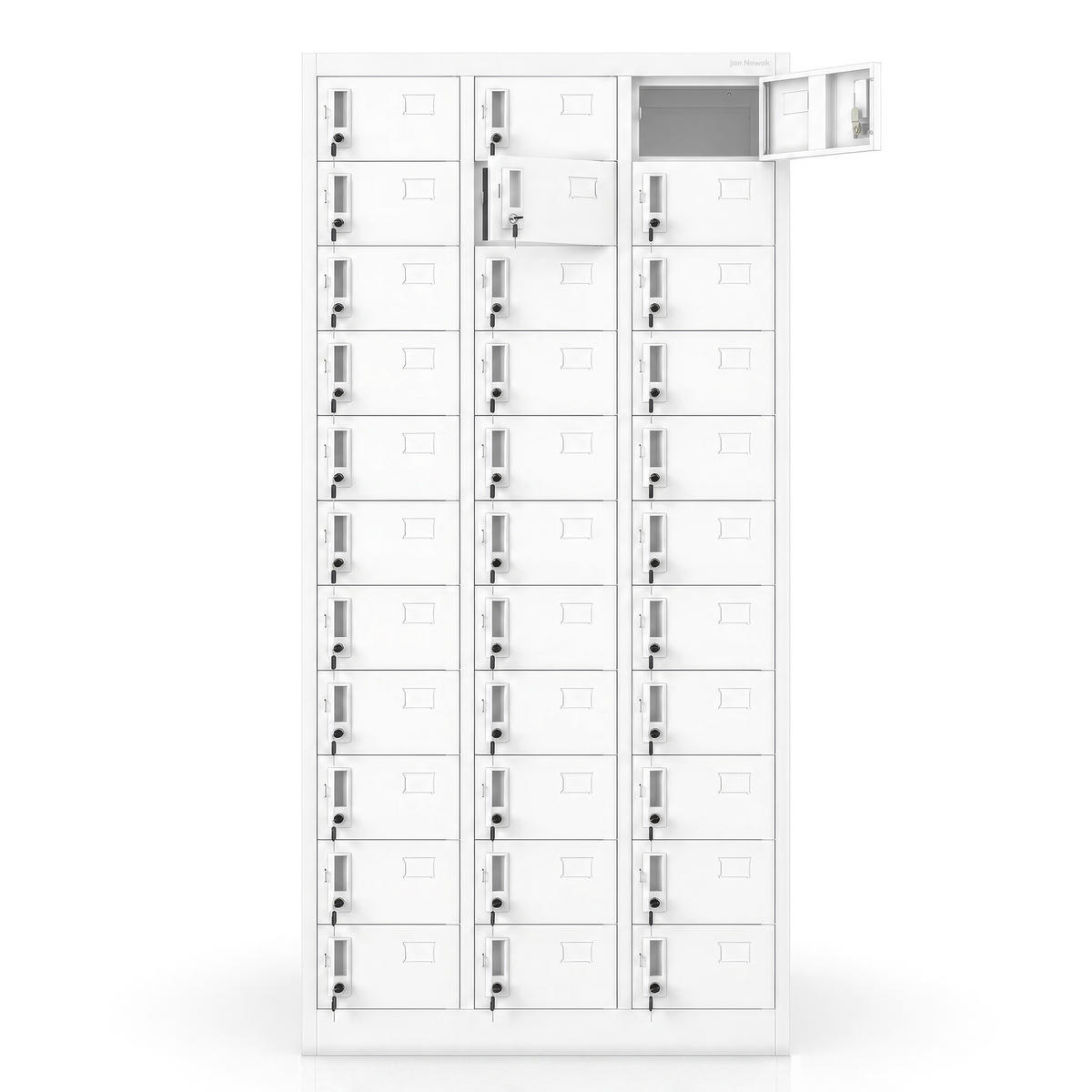 SCHLIESSFACHSCHRANK für Mitarbeiter OLIVER 185x90x45 cm - Weiß, Metall (90/185/45cm) - Jan Nowak