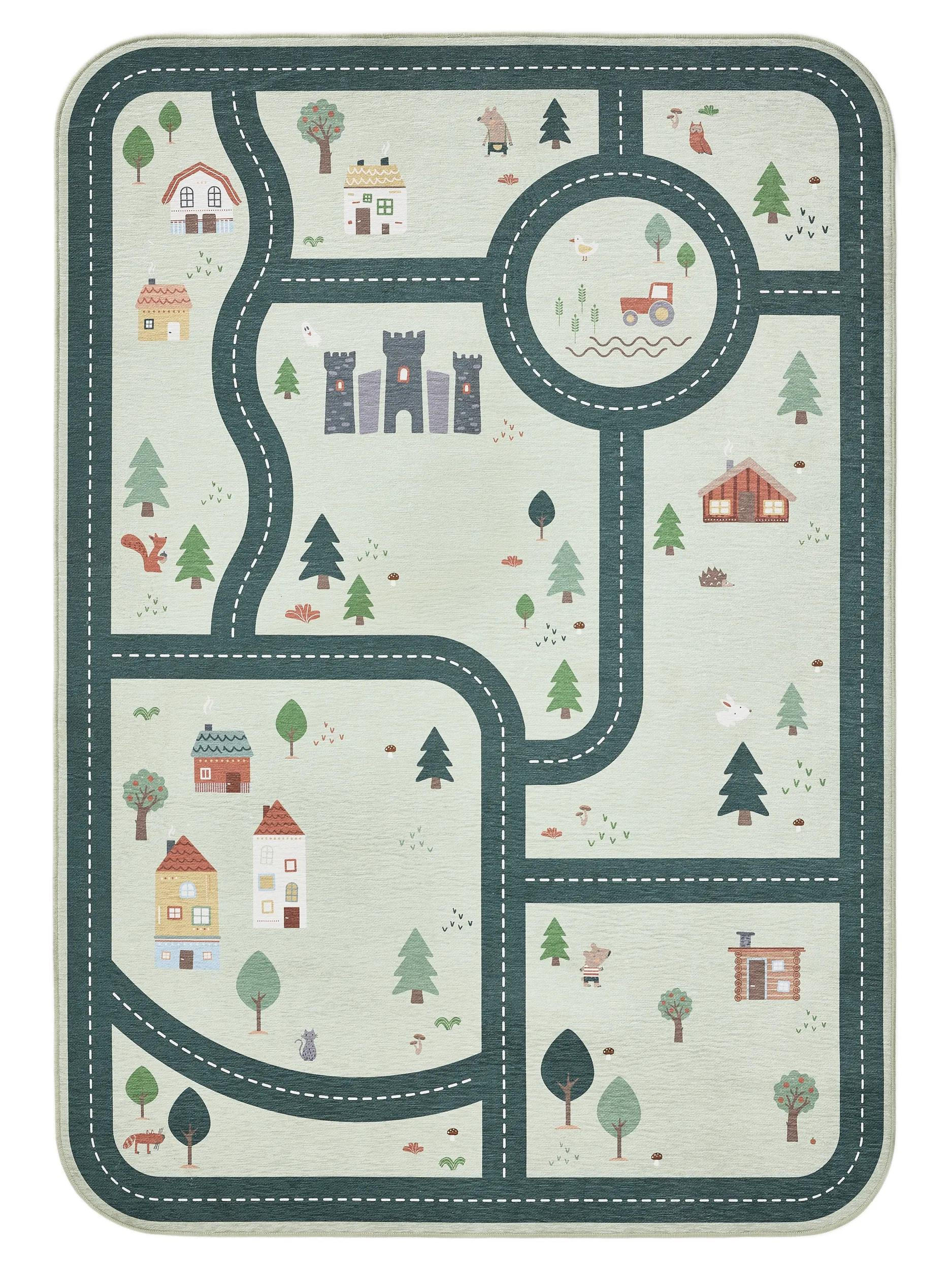 KINDERTEPPICH Linus Grün 120/170 cm - Grün, Kunststoff/Textil (120/170cm) - benuta