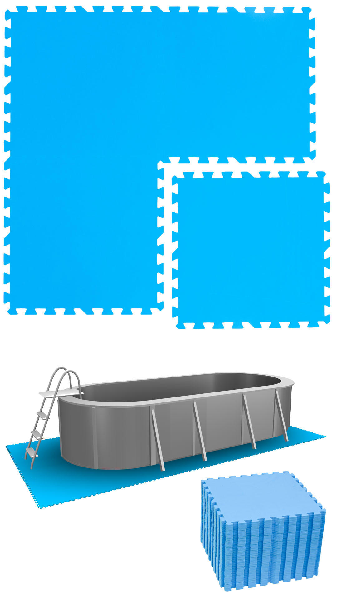 eyepower Poolmatten Blau 50x50 cm