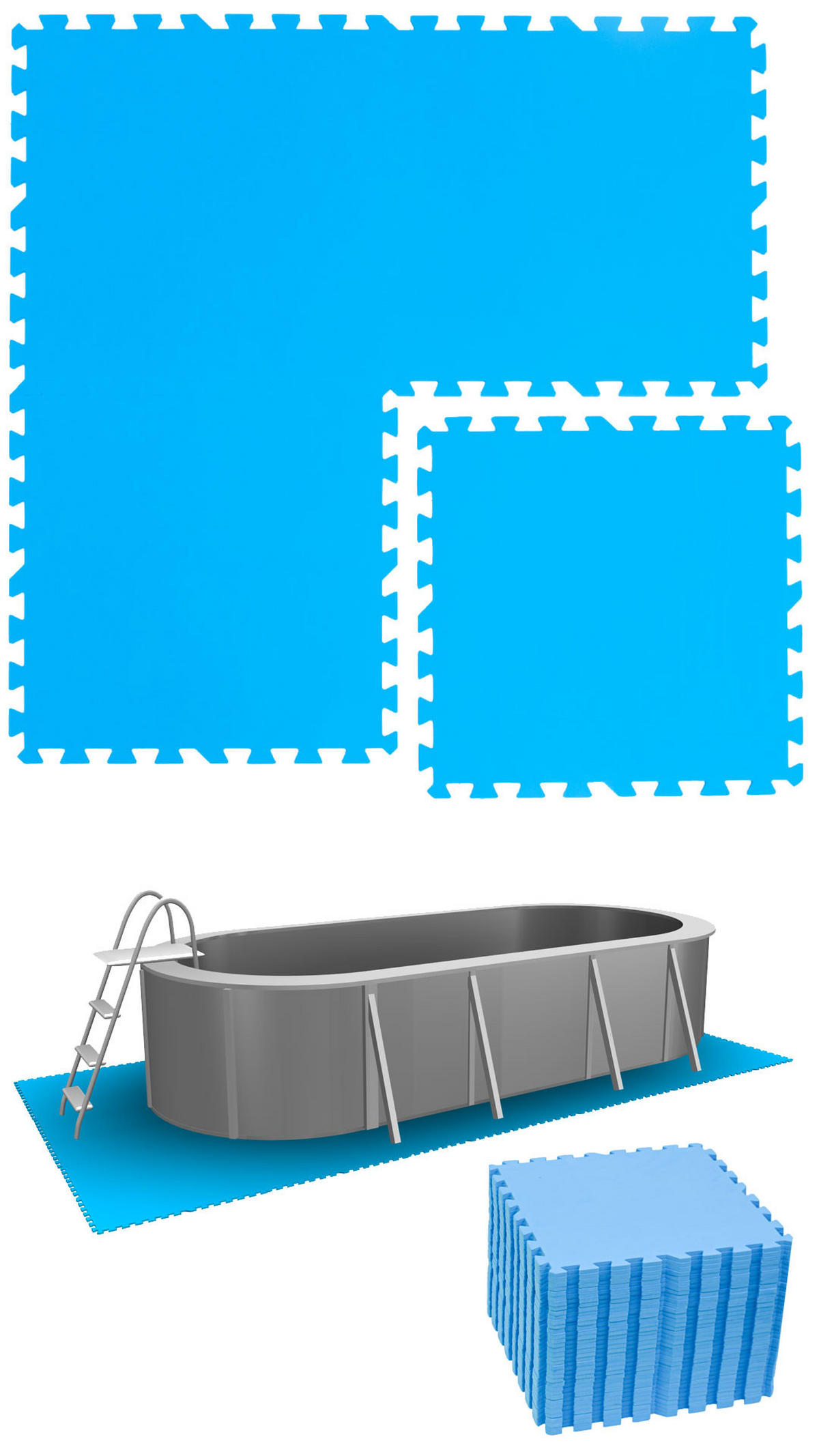 POOLMATTEN 8,4m² 36 EVA Matten 50 cm Blau - Blau, Kunststoff (50/50cm) - eyepower