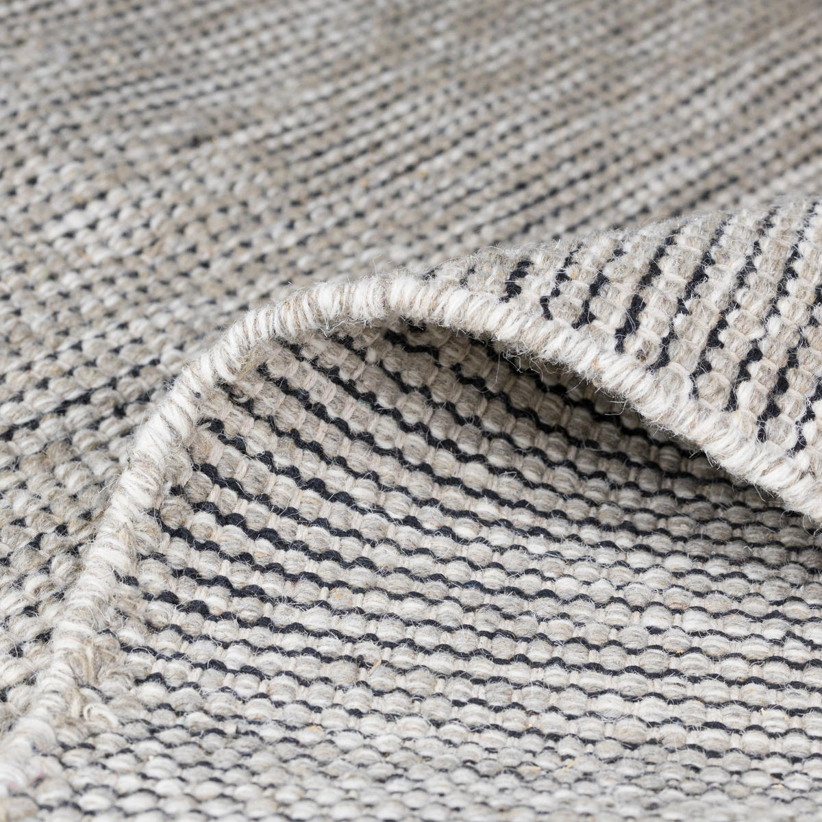WOLLTEPPICH Roshni grau 300/80 cm - Grau, Naturmaterialien (80/300cm) - My-Rug