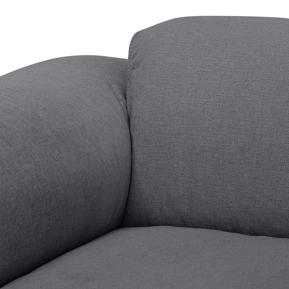 ECKSOFA mit Rundecke - Schwarz/Grau, Kunststoff/Textil (325/260cm) - home24