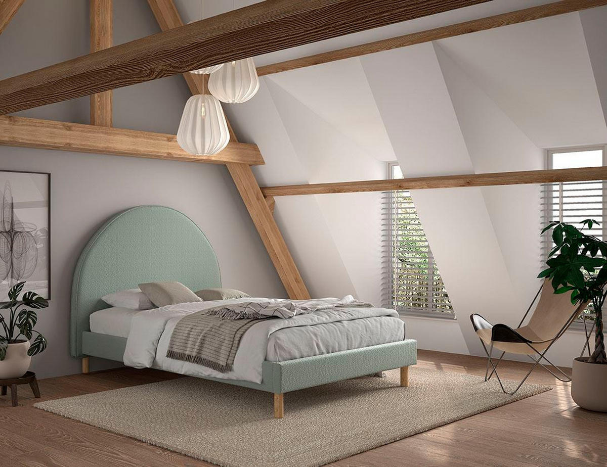 POLSTERBETT Karlotta 147x132x212 aus Holzwerkstoff in Grün - Grün, Holzwerkstoff (140/200cm) - 58aufmkessel