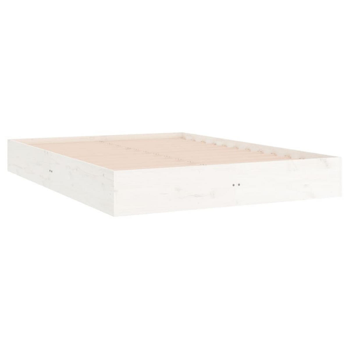 MASSIVHOLZBETT Weiss 140/200 Cm - Weiß, Naturmaterialien (140/200cm) - vidaXL