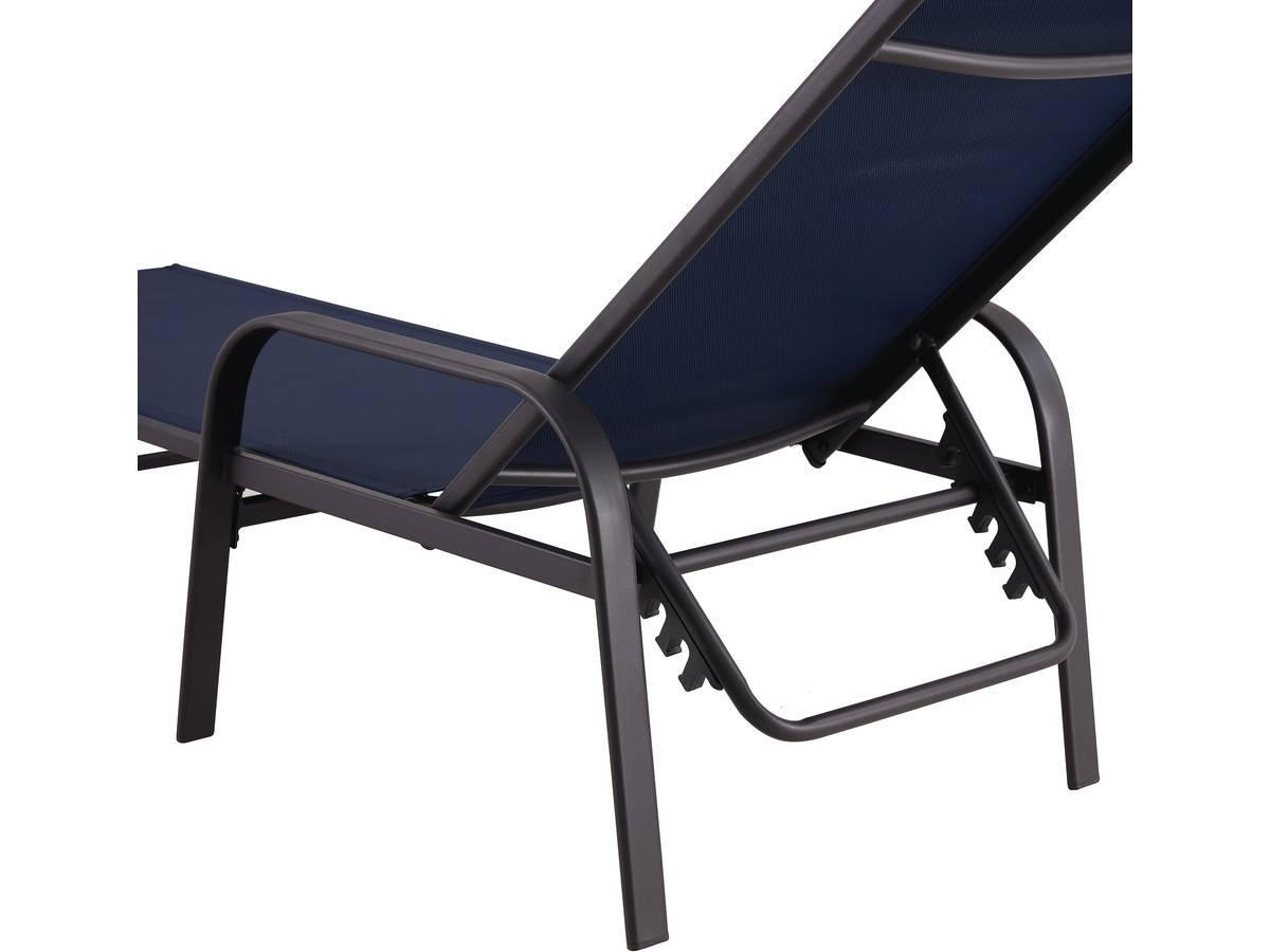 SONNENLIEGE Farniente 2er-Set Dunkelblau - Dunkelblau, Metall (193/45/59cm) - Habitat Garten
