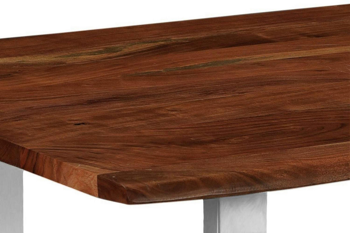 ESSTISCH INSA - Silberfarben/Braun, Holz/Metall (60/110/77cm) - SAM