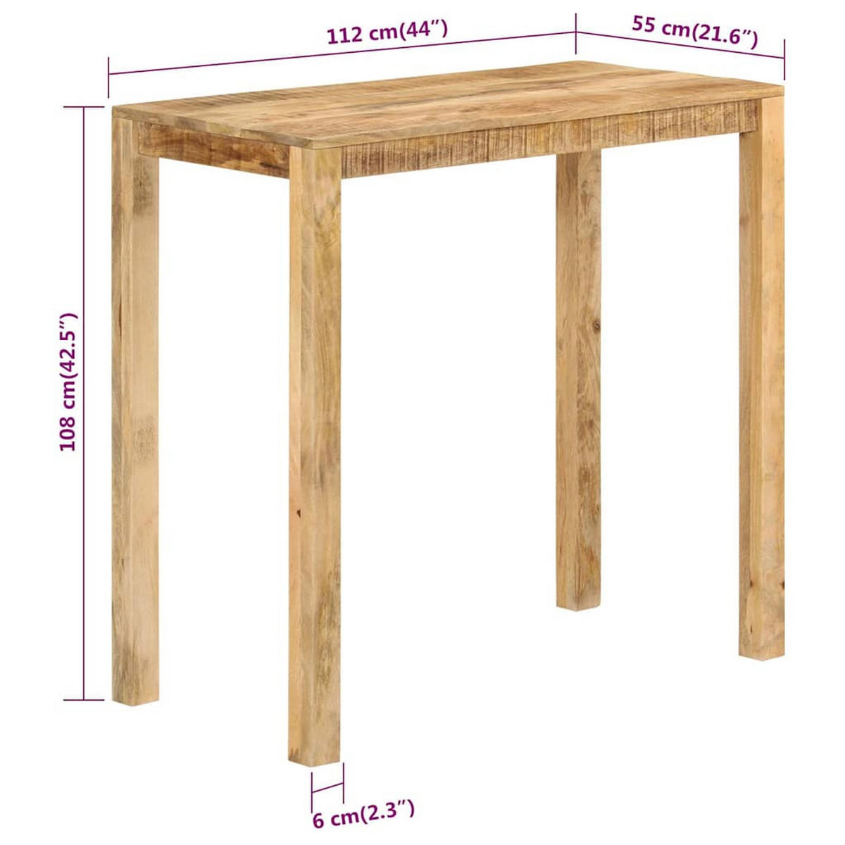 BARTISCH Haltbar 112/55/108 cm Braun Holz - Braun, Holz (112/55/108cm) - vidaXL