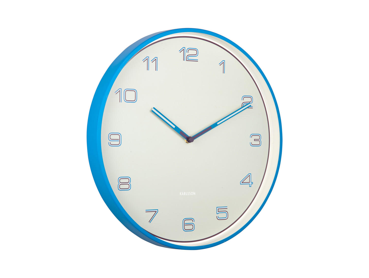 WANDUHR Lined Numbers Ø40 cm - Blau, Metall (40/1/40cm) - Karlsson
