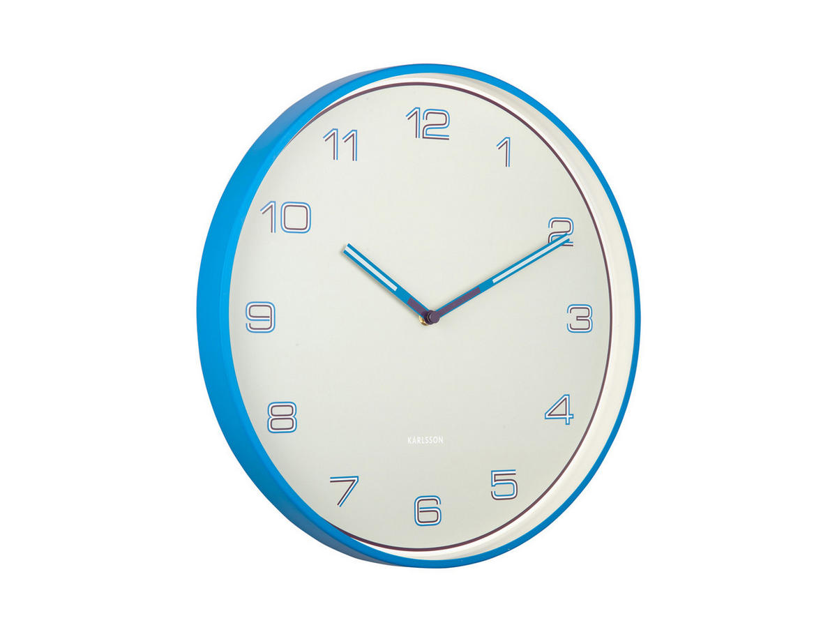 WANDUHR Lined Numbers Ø40 cm - Blau, Metall (40/1/40cm) - Karlsson