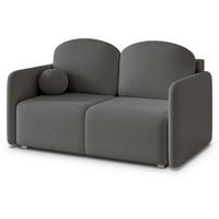 BETTSOFA SUVI II Q Grau Bucle-Stoff mit Schlaffunktion - Grau, Textil (90/85/153cm) - MASSENO