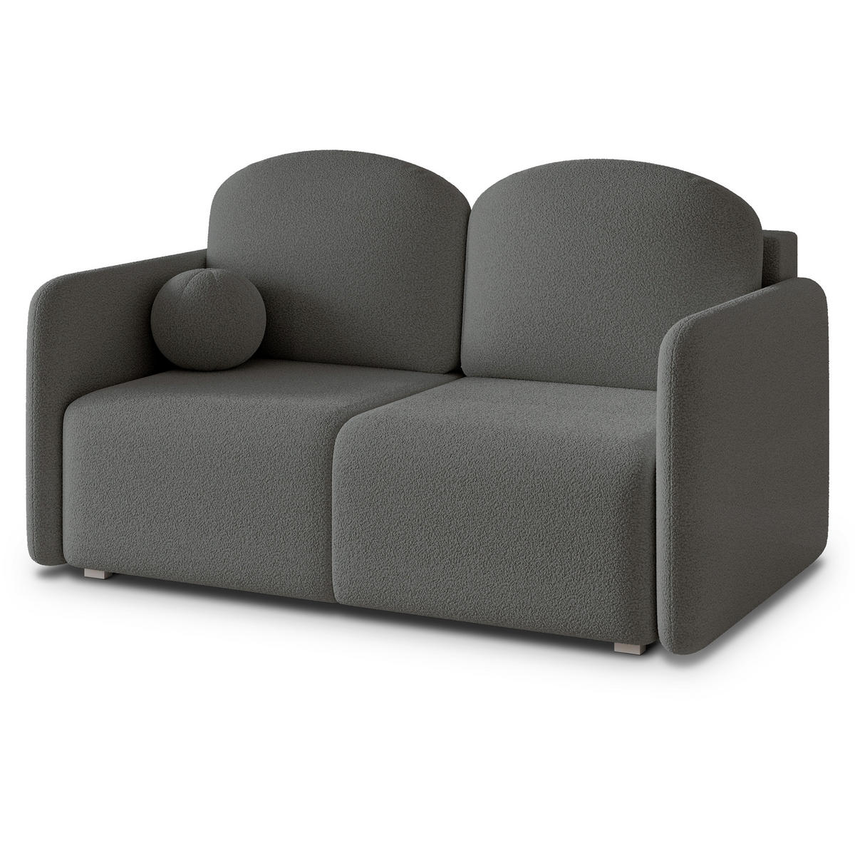 BETTSOFA SUVI II Q Grau Bucle-Stoff mit Schlaffunktion - Grau, Textil (90/85/153cm) - MASSENO