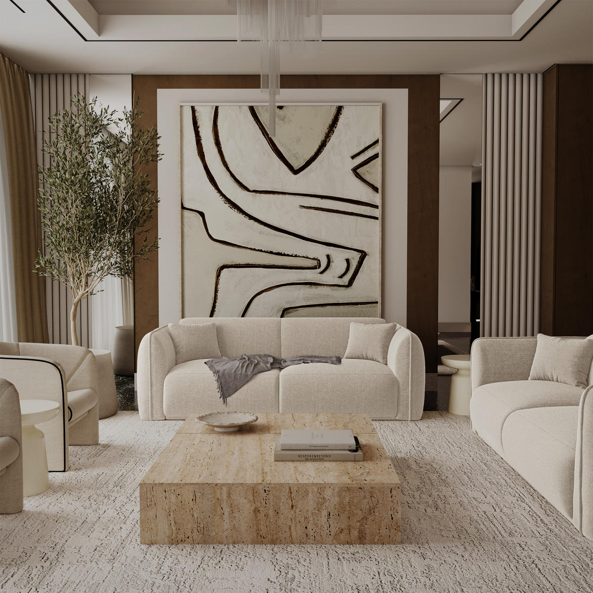 3-SITZER-SOFA LUSH Kettgewebe mit weichem Griff Beige 206cm - Beige, Textil (206/72.5/90cm) - Premium Interiors