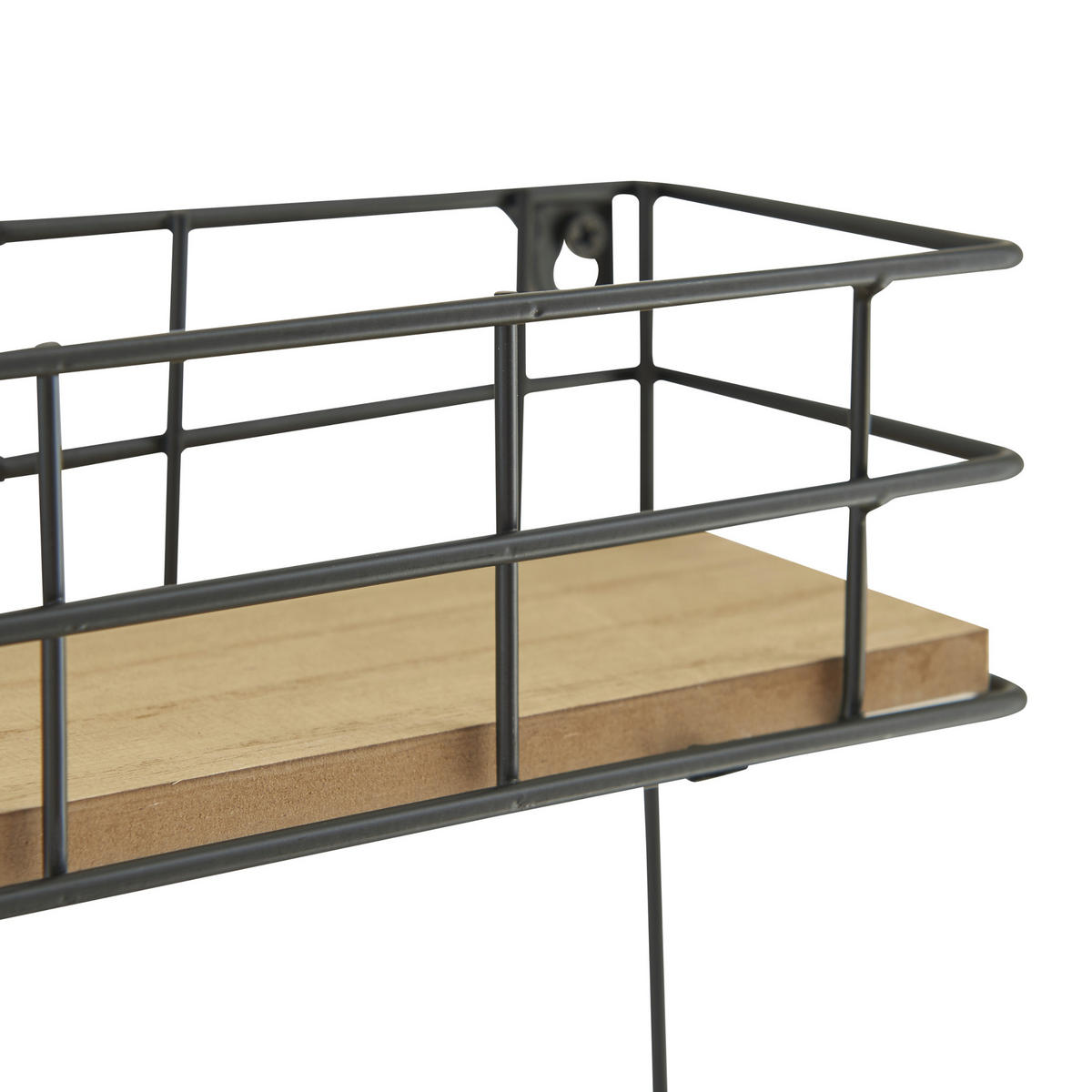 BADEZIMMERREGAL Slangerup - Schwarz/Braun, Holzwerkstoff/Metall (33/16/10cm) - [en.casa]