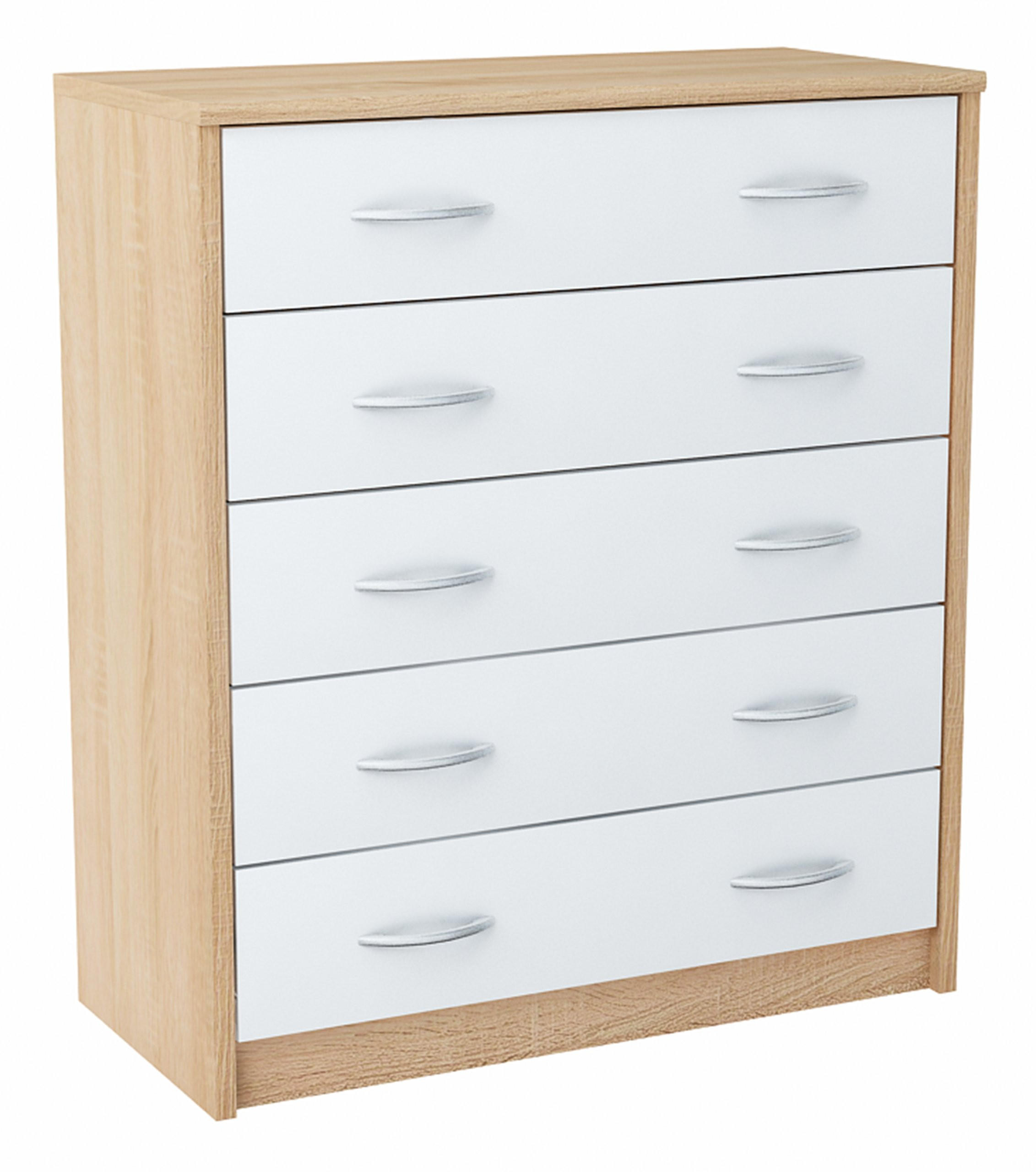 SCHUHSCHRANK 5S Sonoma Eiche-Weiß 74/35/85 cm 5 ausklappbare Schuhablagen - Weiß/Sonoma Eiche, Holzwerkstoff (74/85/35cm) - Matkam Möbel