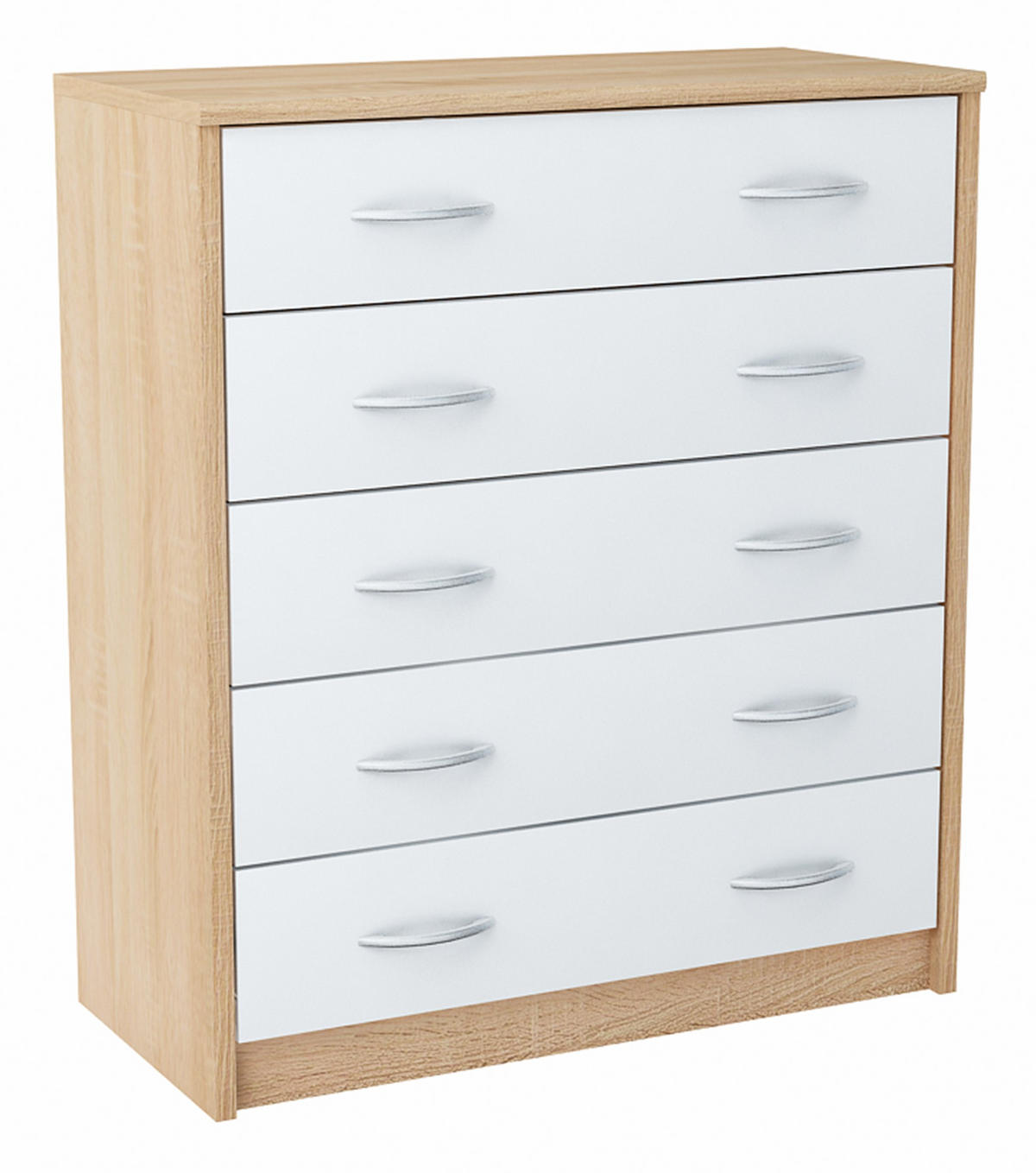 SCHUHSCHRANK 5S Sonoma Eiche-Weiß 74/35/85 cm 5 ausklappbare Schuhablagen - Weiß/Sonoma Eiche, Holzwerkstoff (74/85/35cm) - Matkam Möbel