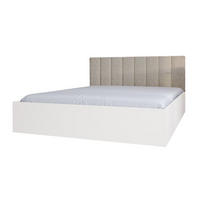 BETT Weiß STYLE Mit Matratze Gepolsterter Beiger Kopfteil 120x200 cm - Beige, Textil (120/200cm) - Sepro Meble