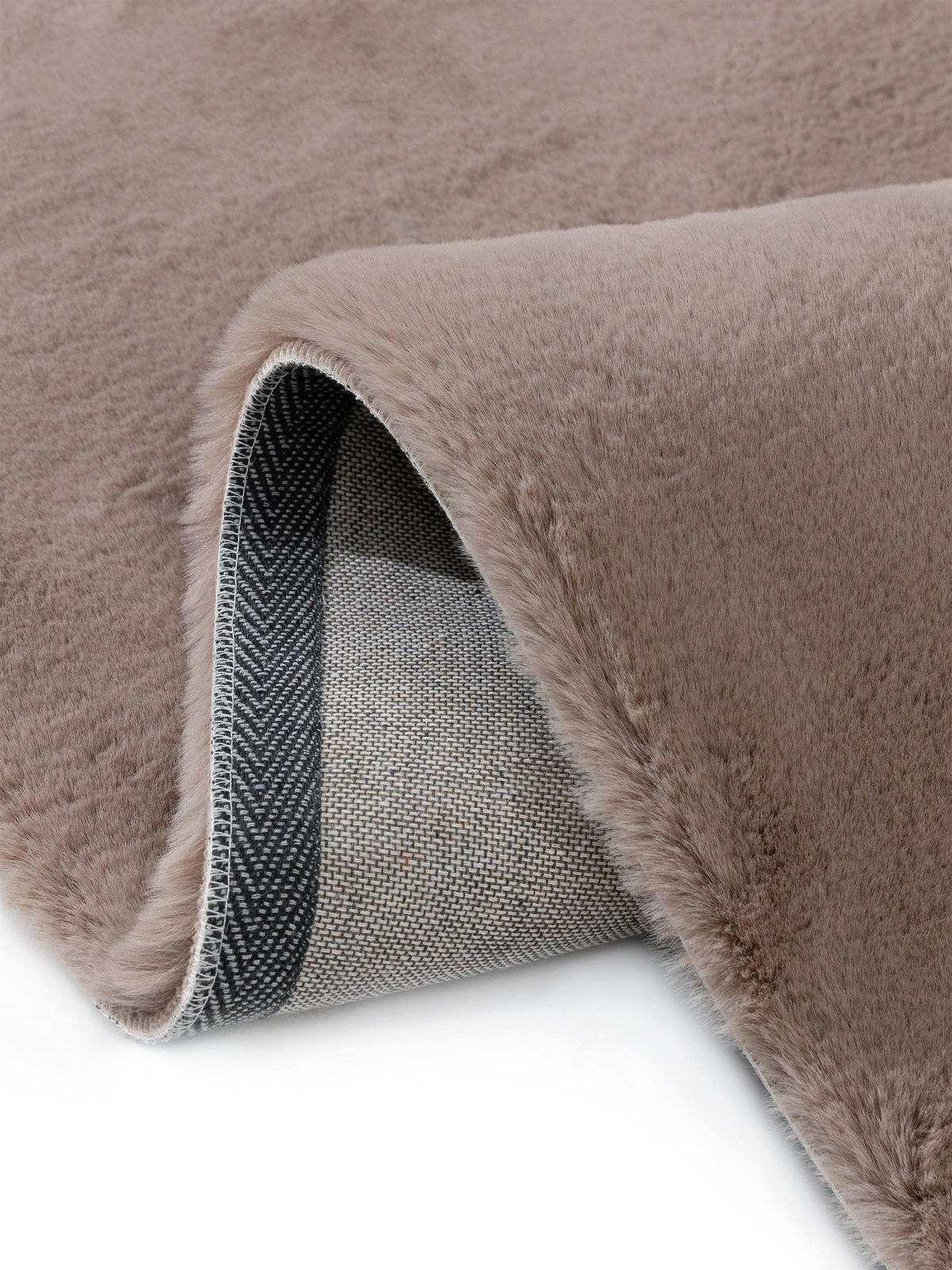 KUNSTFELL-TEPPICH Dave Taupe 80x240 cm - Taupe, Textil (80/240cm) - benuta Nest