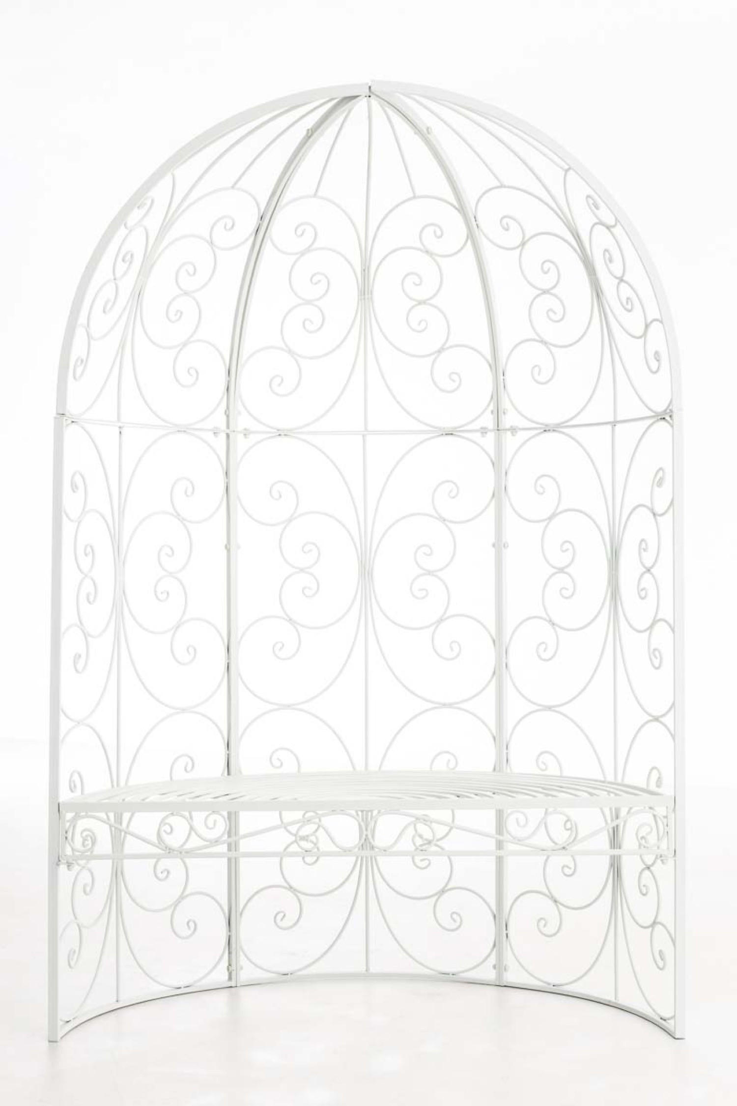 HALBPAVILLON Rosalia mit Sitzbank weiß - Weiß, Metall (120/178/58cm) - TPFGarden