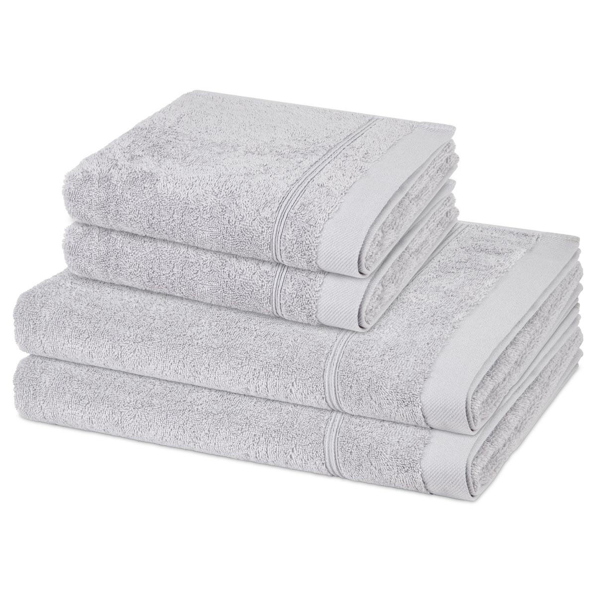 FROTTIERSET Rubin 4-teilig - Hellgrau, Textil (50/100cm) - Ross