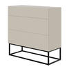 KOMMODE Veldio Graubeige mit schwarzen Beinen 90 cm - Greige/Schwarz, Holzwerkstoff/Metall (90/90/38cm) - Selsey