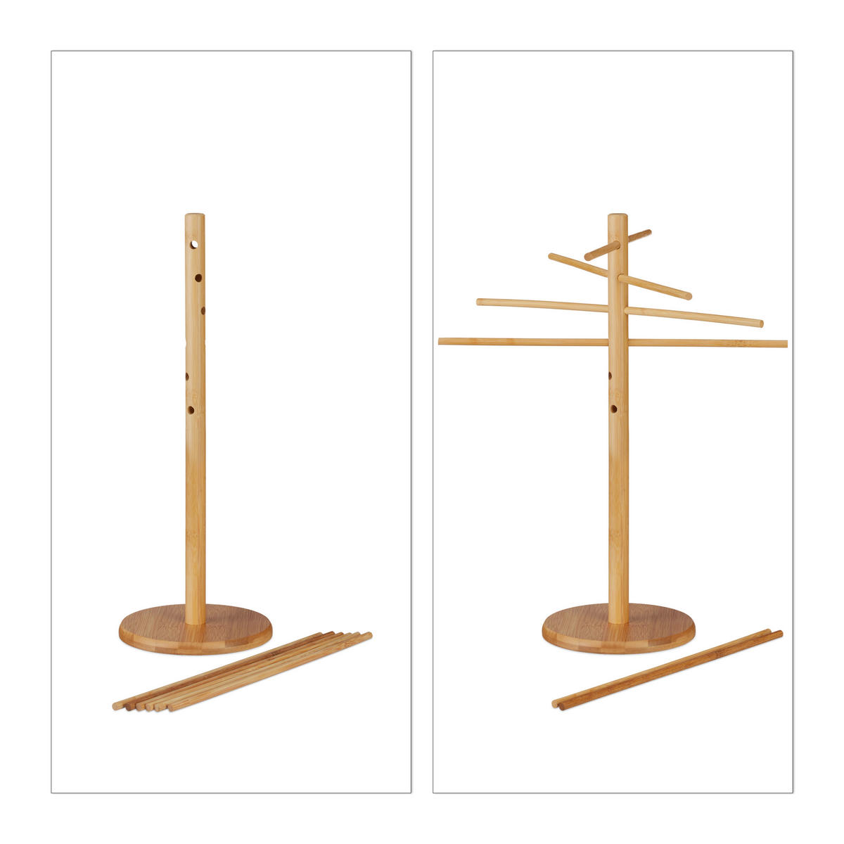 NUDELTROCKNER - Hellbraun, Holz (34cm) - Relaxdays