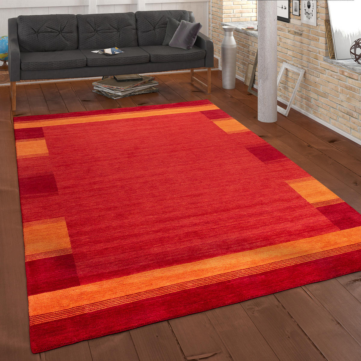 HOCHFLORTEPPICH 120/170 cm Gabbeh 310 - Terracotta, Textil (120/170cm) - Paco Home