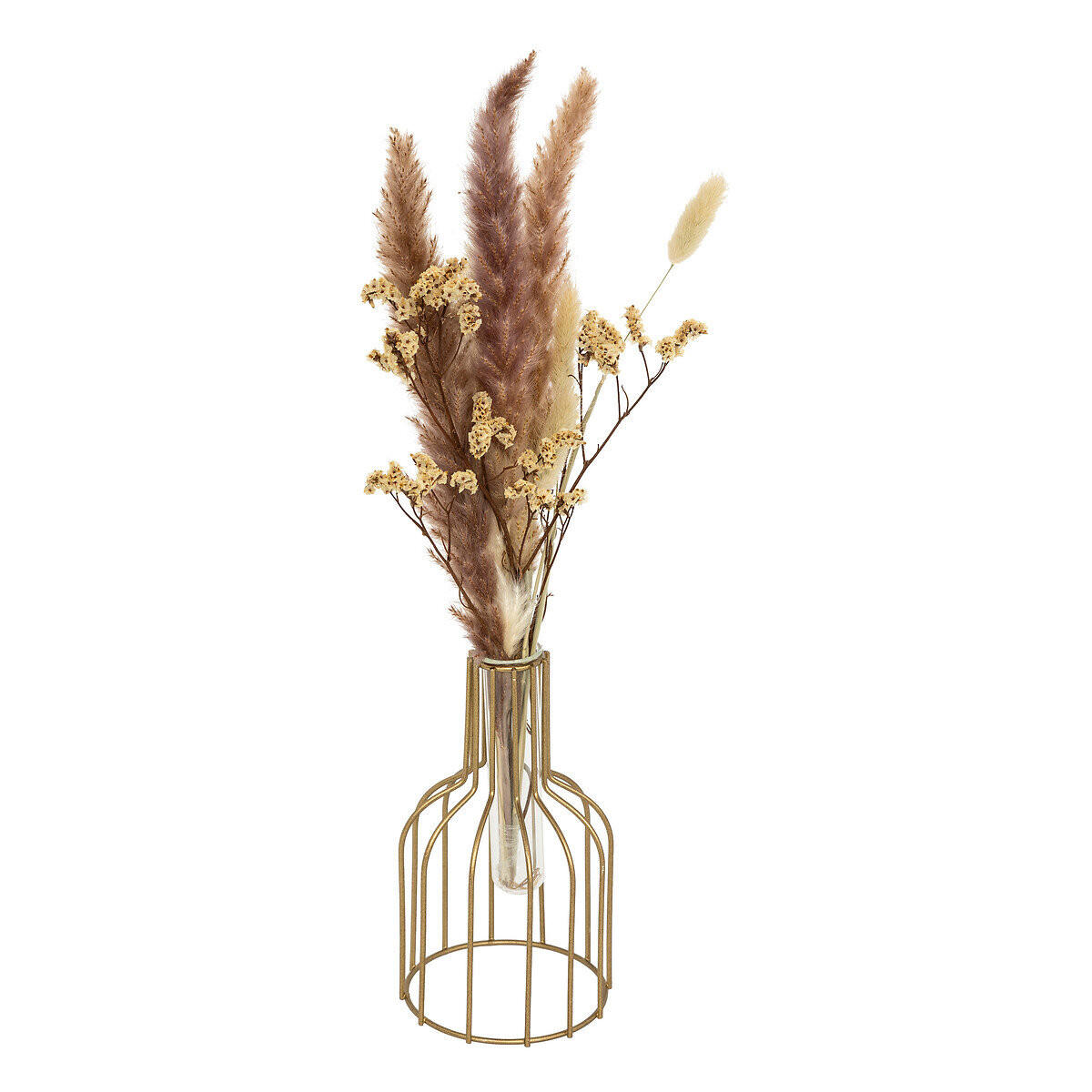 VASE Gestell mit getrockneten Pflanzen 40 cm - Goldfarben, Metall (40cm) - Atmosphera Createur d´interieur