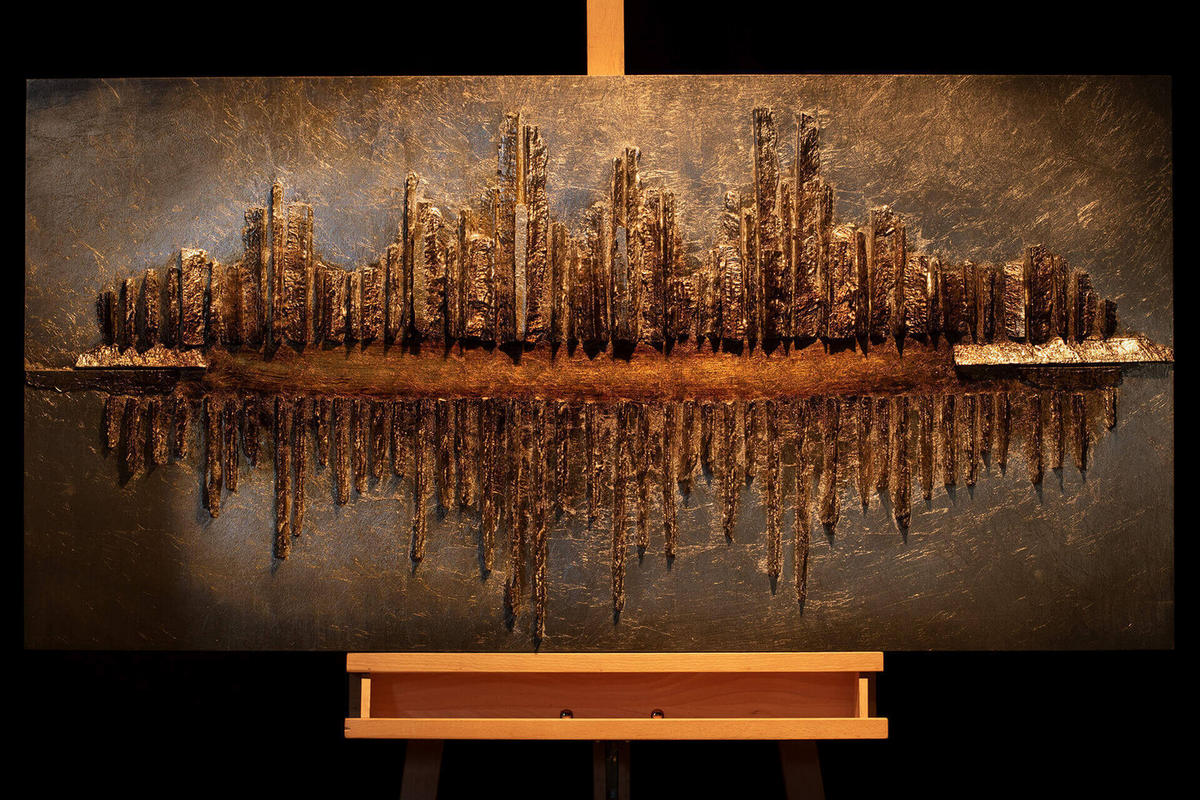 HOLZBILD Schwarz 120/60 cm - Schwarz/Braun, Holz (6.81/60cm) - KUNSTLOFT