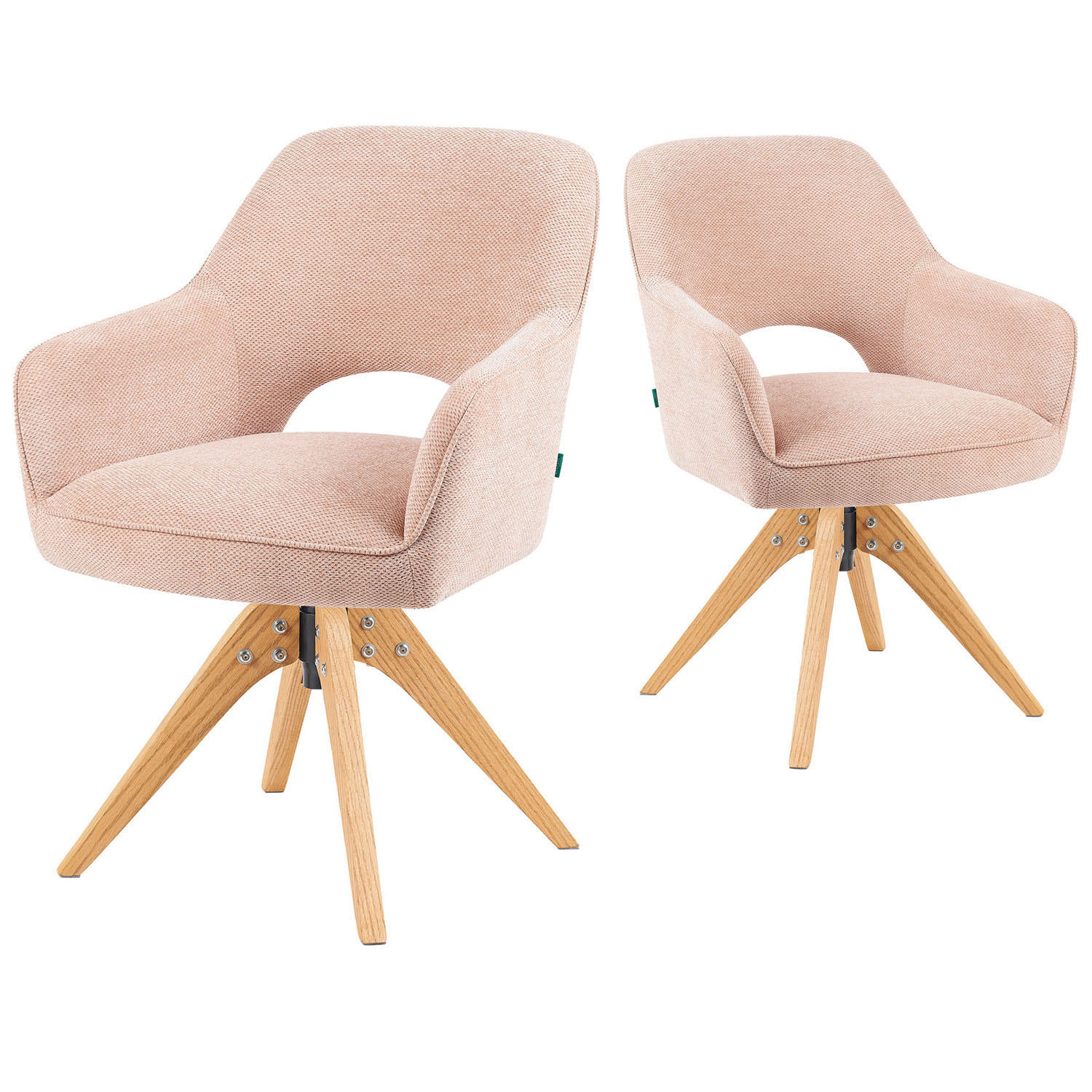 DREHSTUHL Mika-Lena - Honigeiche/Rosa, Eichenholz/Holz (60/87/65cm) - DUBI Möbel