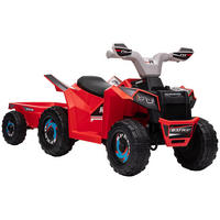 MINI ELEKTRO-QUAD KINDER, Grau+Schwarz+Blau+/Grün/Rot, Kunststoff+ Metall - Rot, Metall (106/41.5/48.5cm) - HOMCOM