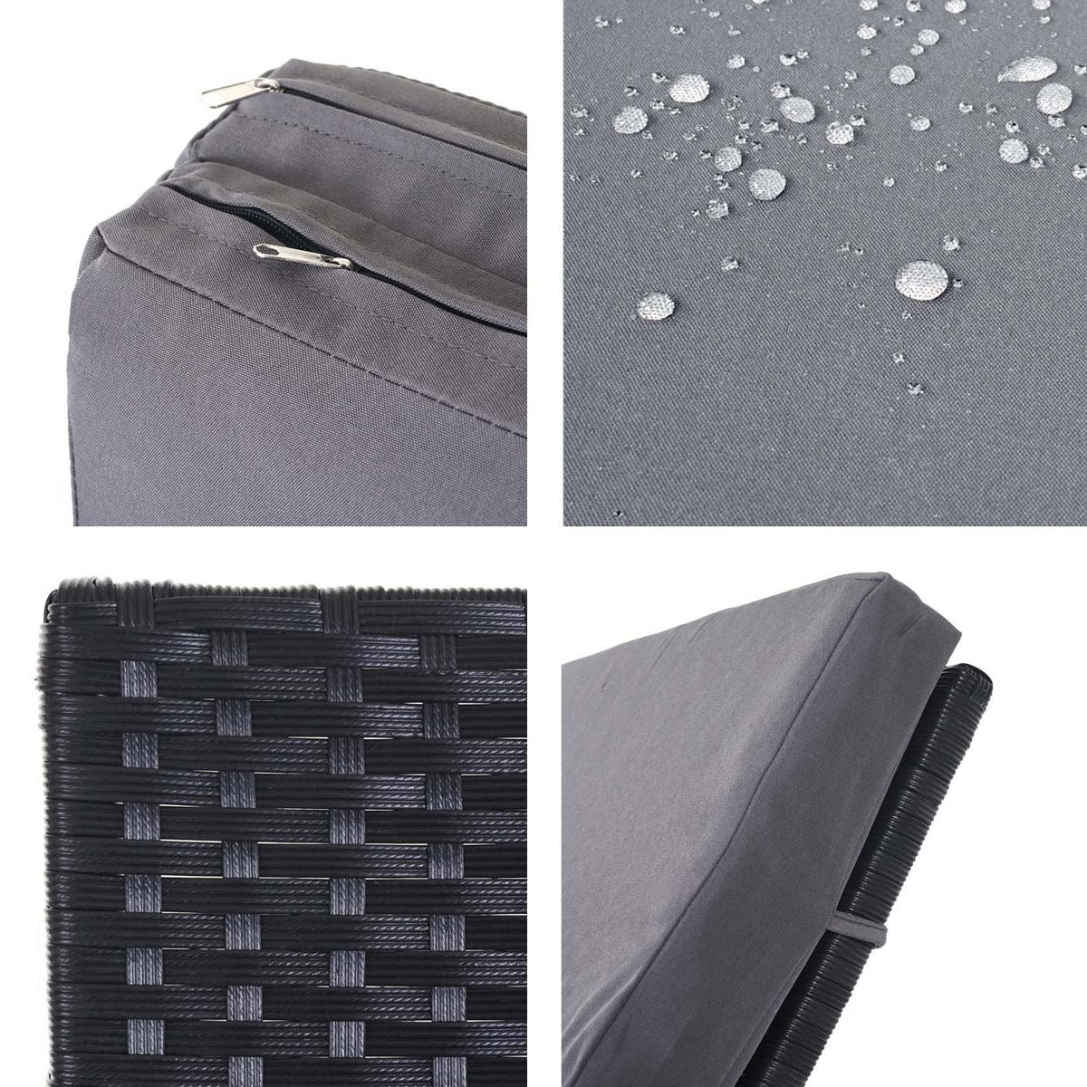SONNENLIEGE Anthrazit, Grau - Anthrazit/Grau, Kunststoff (60/91/205cm) - MCW