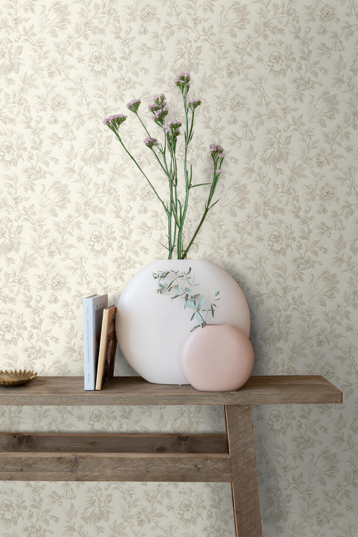 TAPETE eleganten Blumen 53 cm x 10.05 m - Braun, Papier (53/1000cm) - ESTAhome