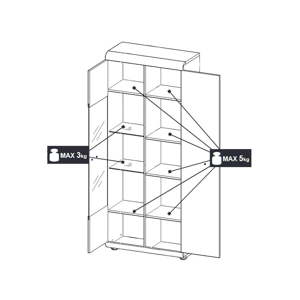 VITRINE Link Eiche Sonoma 80 / 37 / 194cm - Braun/Sonoma Eiche, Holz/Holzwerkstoff (80/194/37cm) - Feldmann-Wohnen