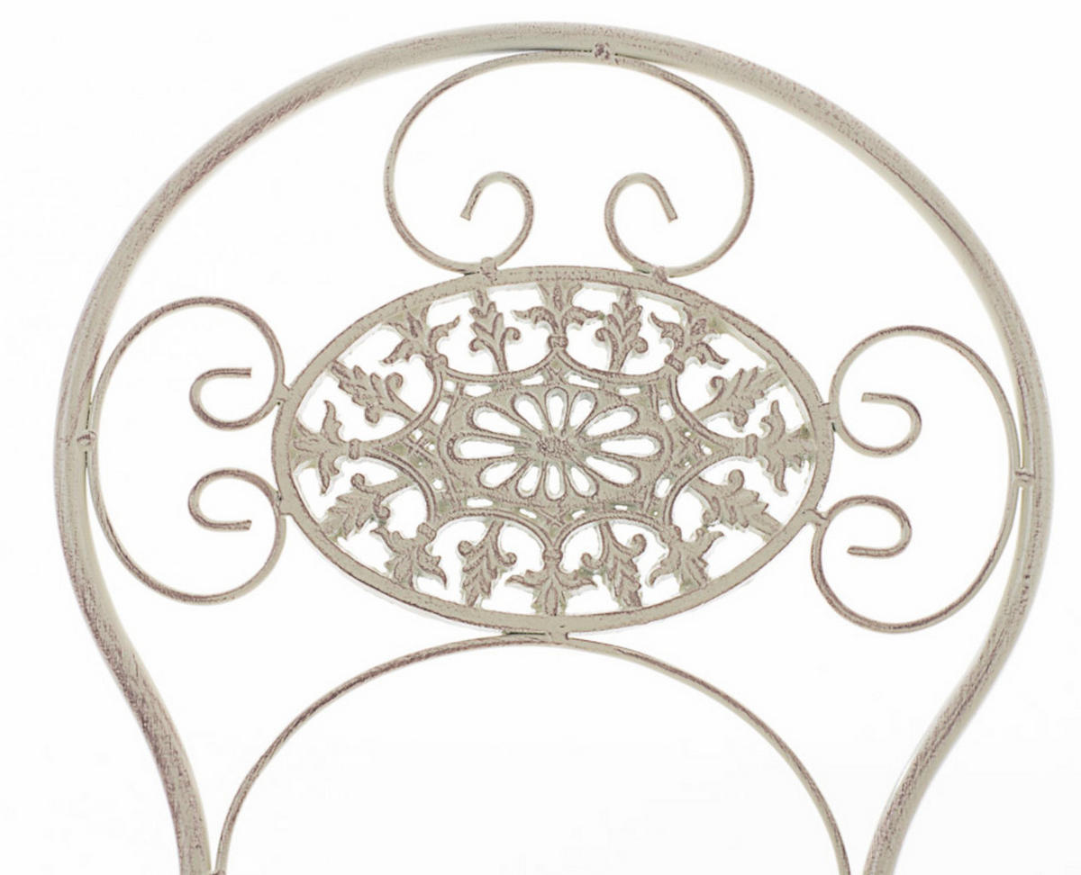 GARTENKLAPPSTUHL 2er Set Metall antik-creme - Creme, Metall (43/91.5/50cm) - CLP