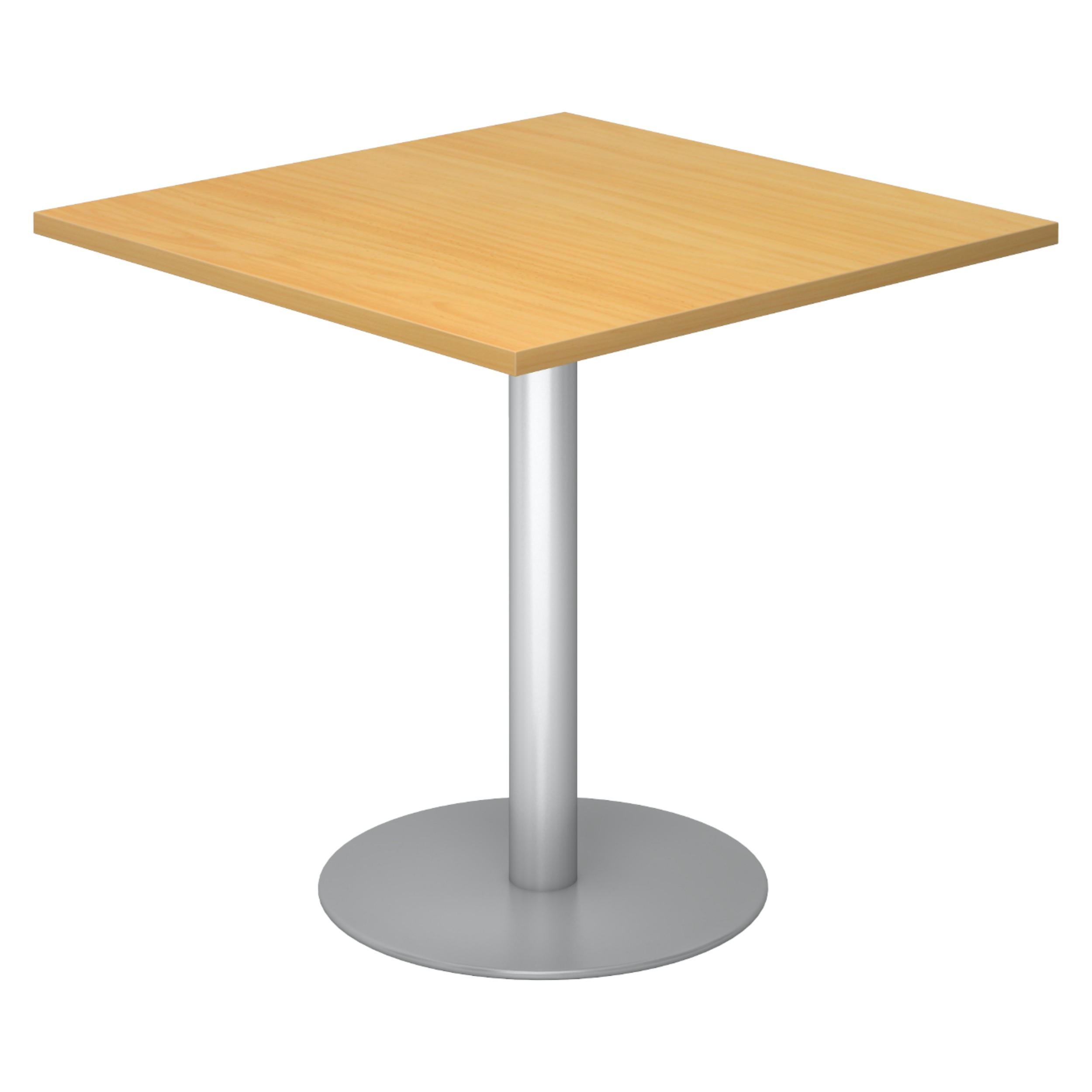 PAUSENTISCH eckig STF 80/80/74,5 cm in Buchefarben/Silberfarben - Buchefarben/Silberfarben, Holzwerkstoff (80/80/74.5cm) - bümö