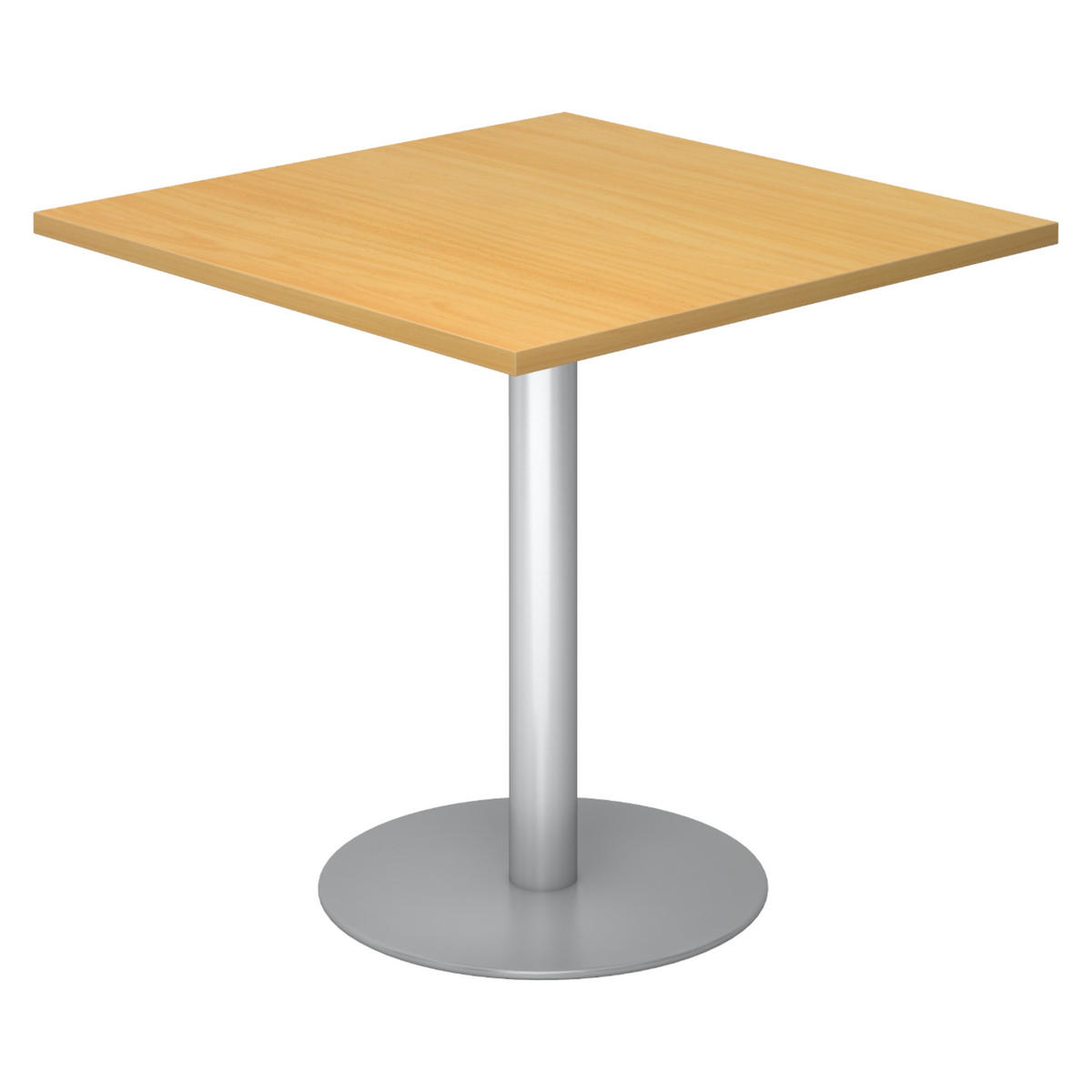 PAUSENTISCH eckig STF 80/80/74,5 cm in Buchefarben/Silberfarben - Buchefarben/Silberfarben, Holzwerkstoff (80/80/74.5cm) - bümö