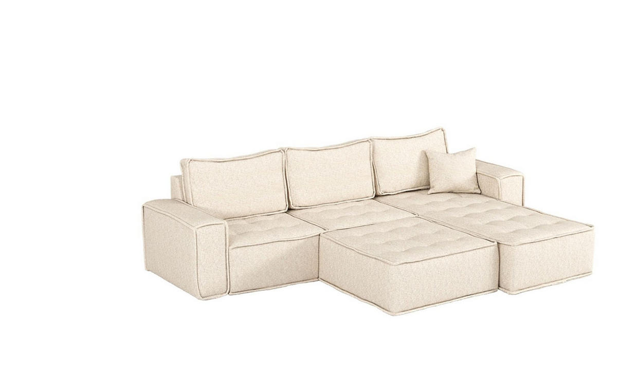 ECKSOFA Sande In Alpine - Hellgrün, Holzwerkstoff/Textil (292/192cm) - Fun Möbel